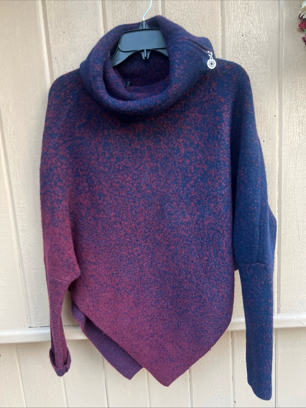 White House Black Market Ombre Draped Neck Poncho Sweater  M\L - Picture 6 of 13